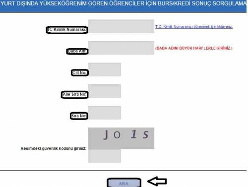 yurtdışı kredi / burs sorgulama e-sorgulama.com