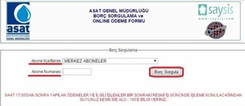 antalya asat su fatura sorgulama e-sorgulama.com