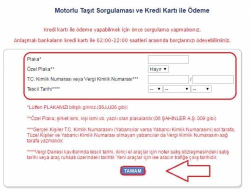 trafik cezası kredi kartı ile ödeme e-sorgulama.com