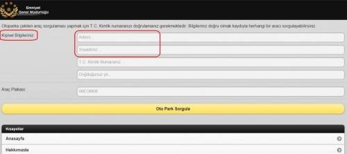 otoparka çekilen araç sorgulama e-sorgulama.com