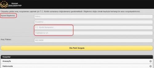 otoparka çekilen araç sorgulama e-sorgulama.com