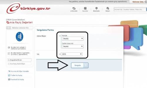 çorum belediyesi arsa rayiç değerleri sorgulama e-sorgulama.com